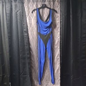 Blue and Black Women's Jumpsuit